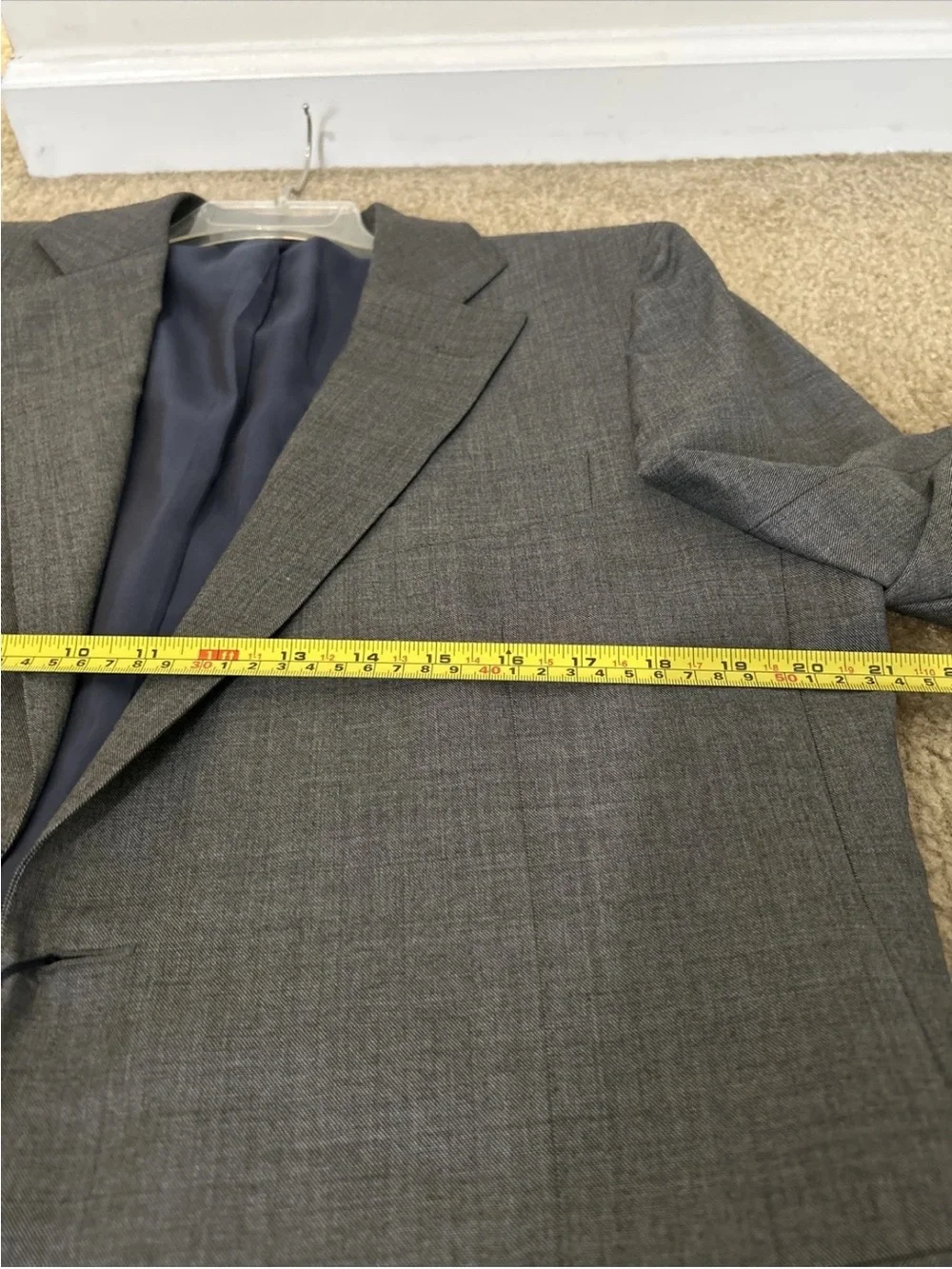 SuitSuppy Ethomas Hartford Men’s Pure Wool Super 150’s Grey Blazer Size 52/42